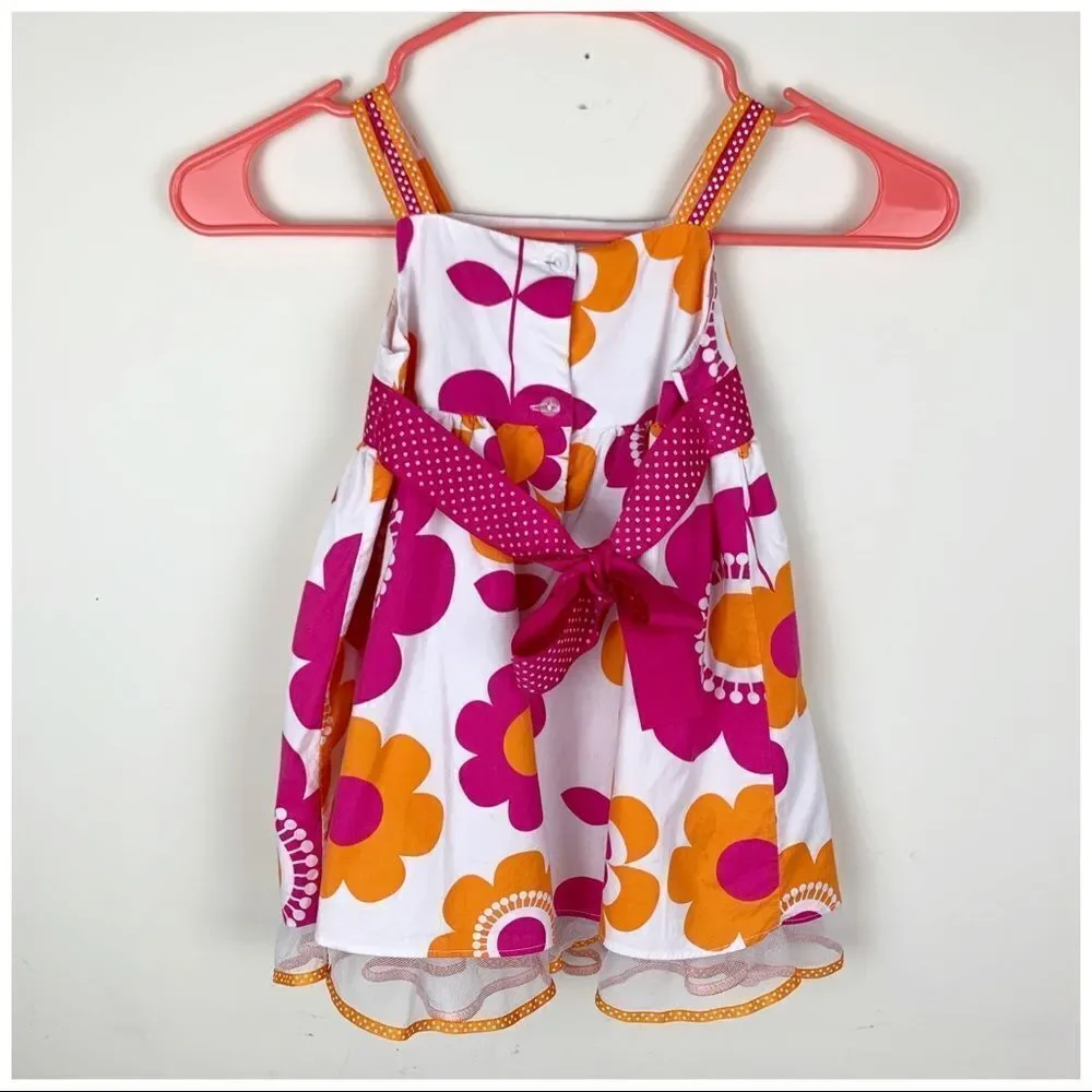 RARE EDITIONS Pink/White Floral Print Cotton Dress‎